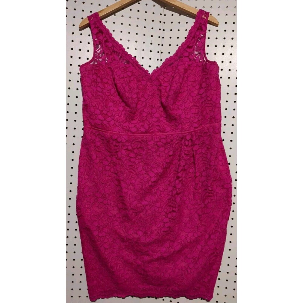Davids Bridal Dress Size 16 Pink Lace Floral Sleeveless